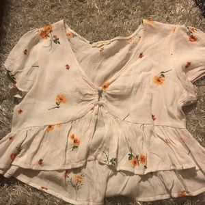 PACSUN L.A Hearts floral crop top (Size S)